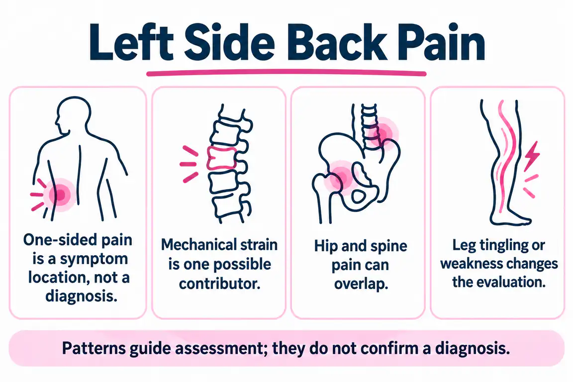 Four symptom considerations for one-sided back pain